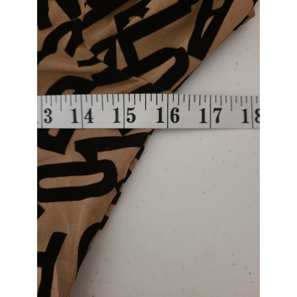 Shein Semi Sheer Letter Print Top Medium - Picture 8 of 9